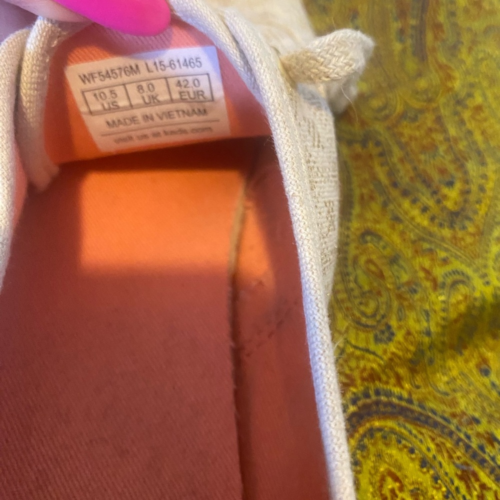 Keds Women's Light Beige Canvas Lace-Up Sneakers with Orange Insole - Picture 2 of 4